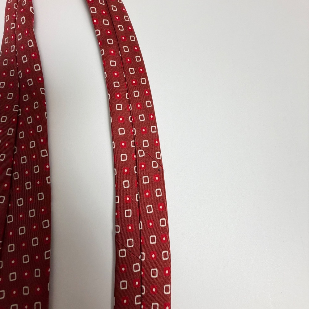 Gianfranco Ferre Red Geometric Square Dot 100% Silk Tie Italy - Picture 5 of 11